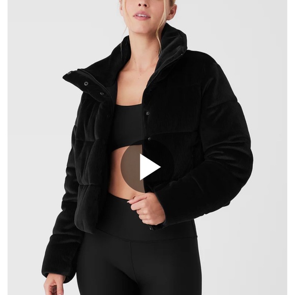 Alo Ribbed Velour Gold Rush Puffer XS NWOT pristine - Picture 6 of 6